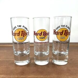 Set of 3, Hard Rock Cafe Shot Glass Lot, San Francisco Washington New Orleans